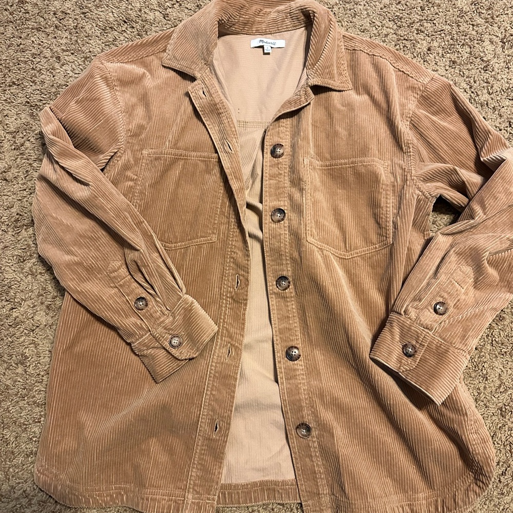 Tan Corduroy Button-Up Shirt